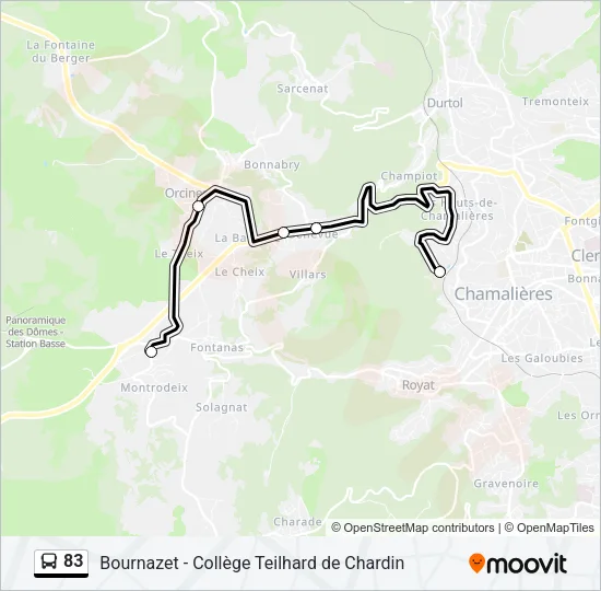 83 Bus Line Map