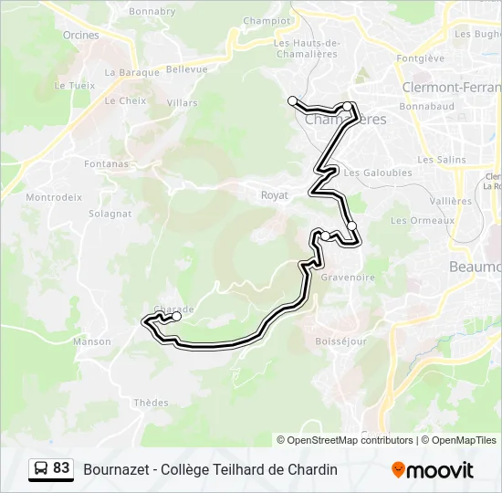 83 Bus Line Map
