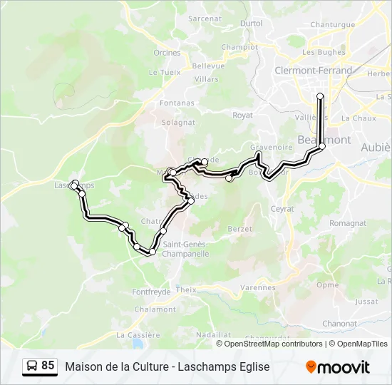 85 Bus Line Map
