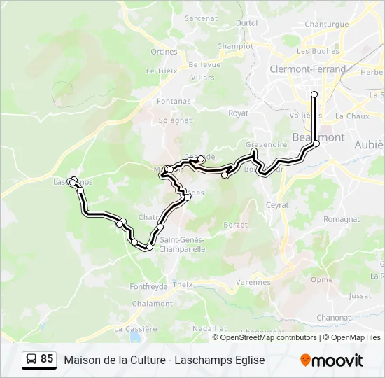 85 Bus Line Map