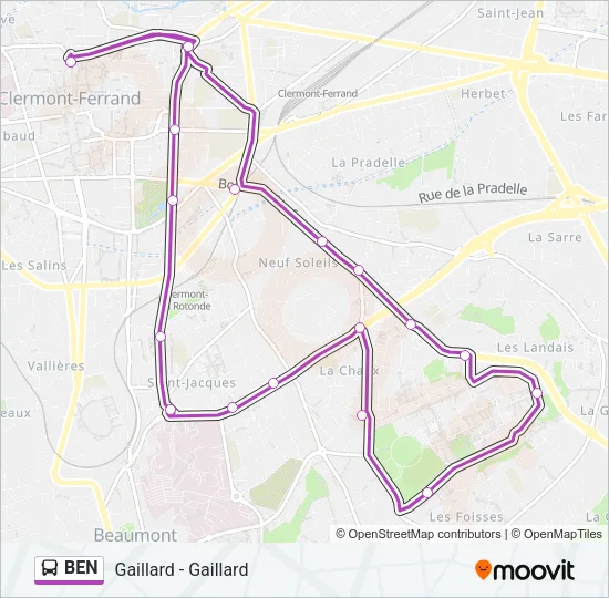 BEN Bus Line Map