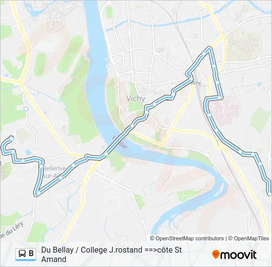 B Bus Line Map