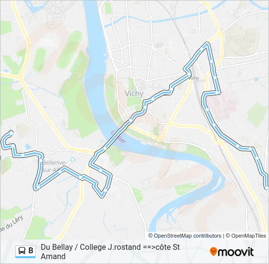 B Bus Line Map