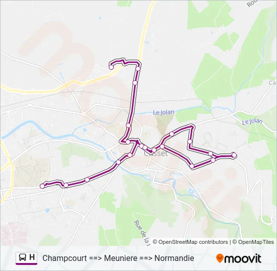 H Bus Line Map