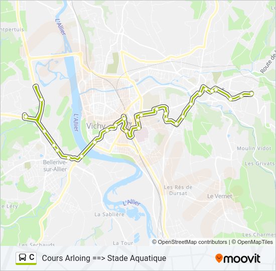 Plan de la ligne C de bus