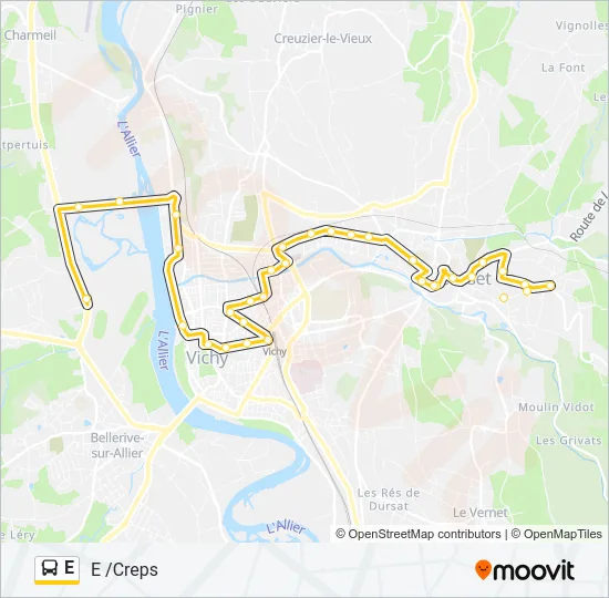 E Bus Line Map