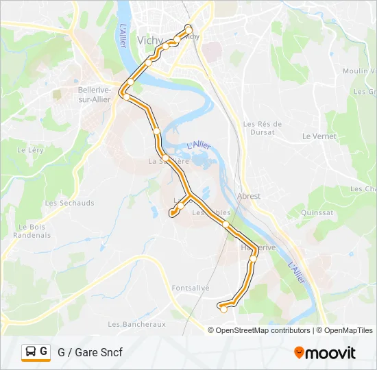 G Bus Line Map