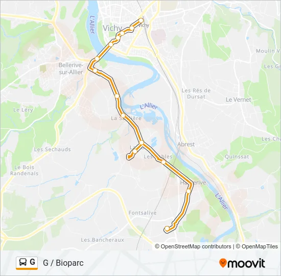 G Bus Line Map