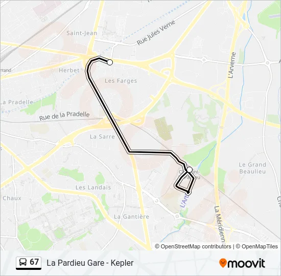 67 Bus Line Map