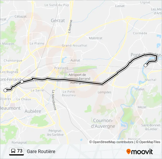 73 Bus Line Map