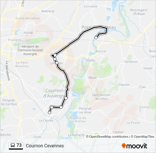 73 Bus Line Map