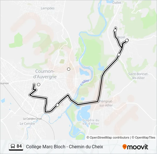 84 Bus Line Map