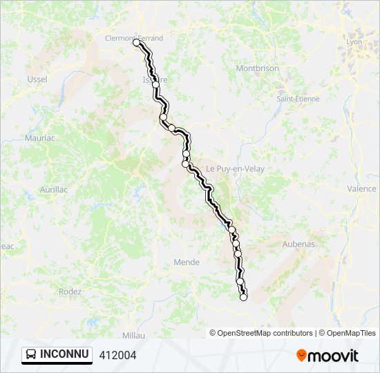 INCONNU Bus Line Map