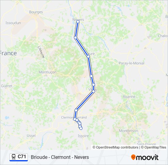 Mapa de C71 de tren