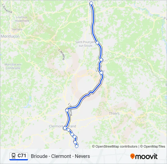 C71 Train Line Map