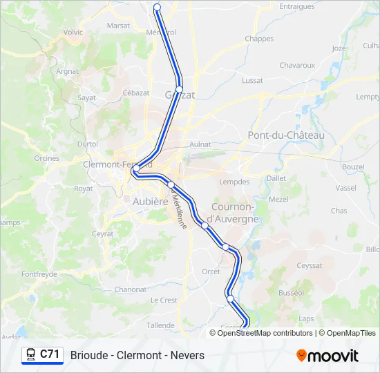 C71 Train Line Map