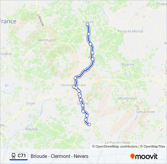 Mapa de C71 de tren