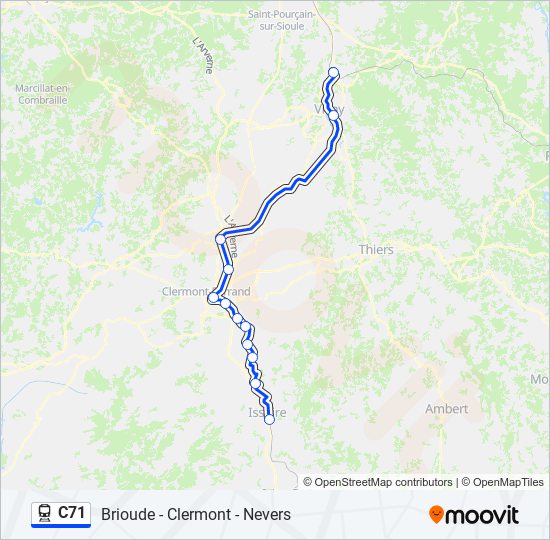 C71 train Line Map