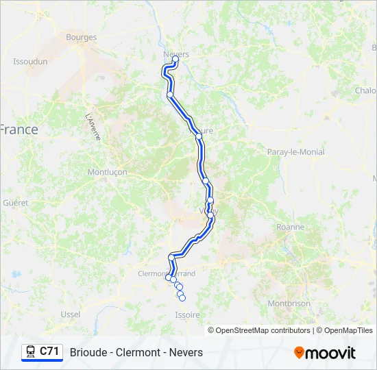 C71 Train Line Map