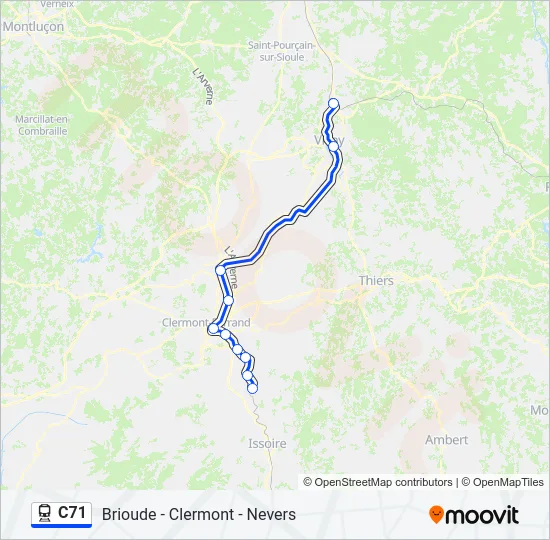 C71 Train Line Map