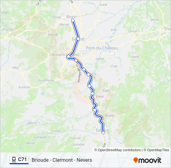 C71 Train Line Map
