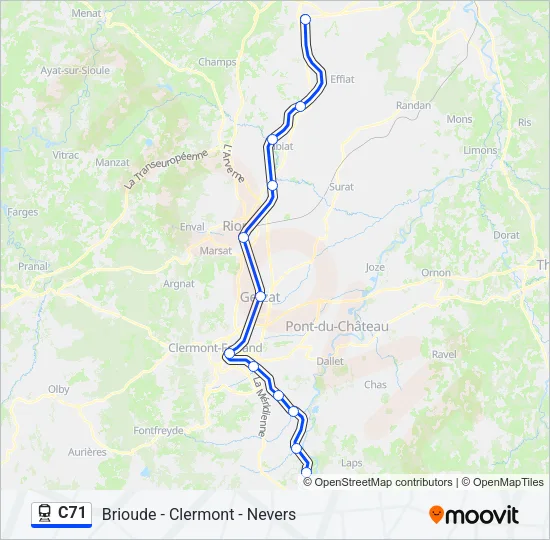 C71 Train Line Map