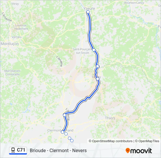 C71 Train Line Map