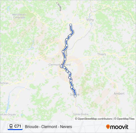 Mapa de C71 de tren