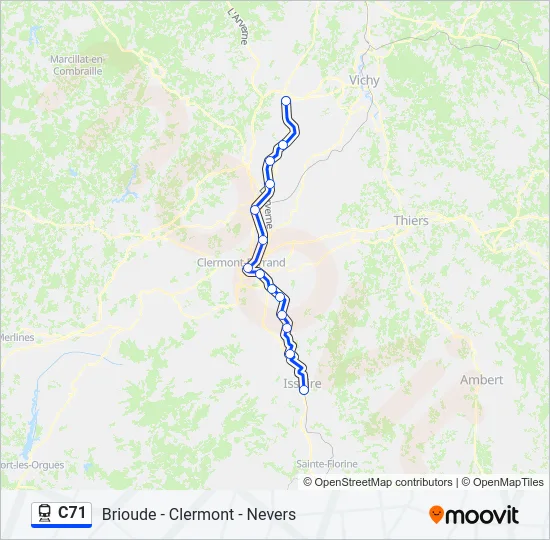 C71 Train Line Map