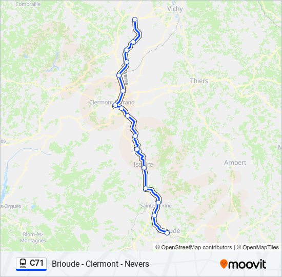 C71 train Line Map