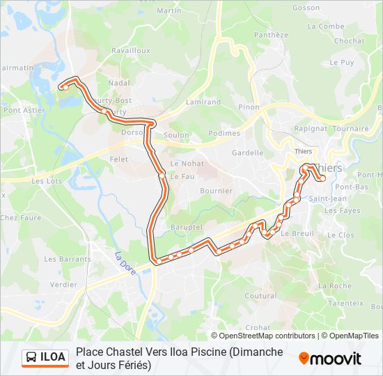 Plan de la ligne ILOA de bus