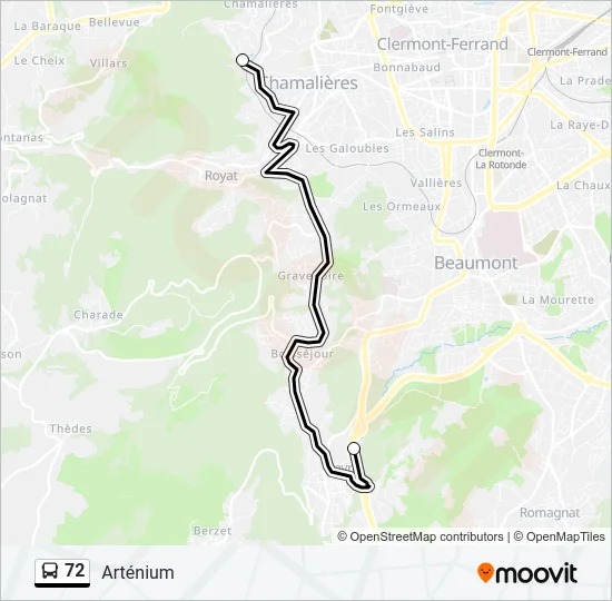 72 Bus Line Map