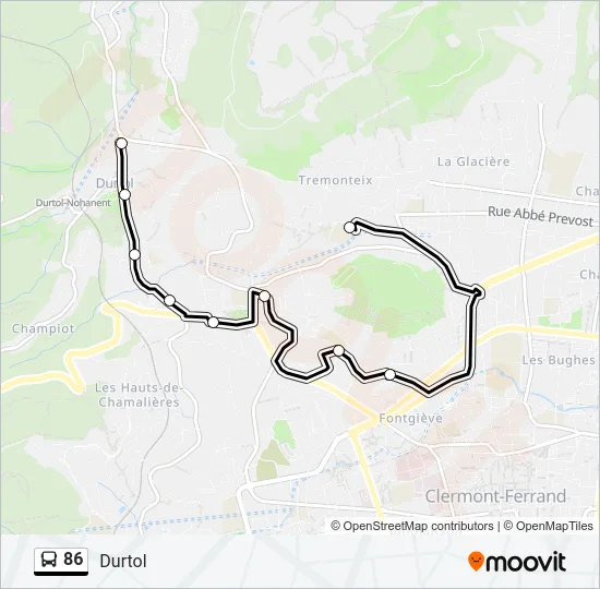 86 Bus Line Map
