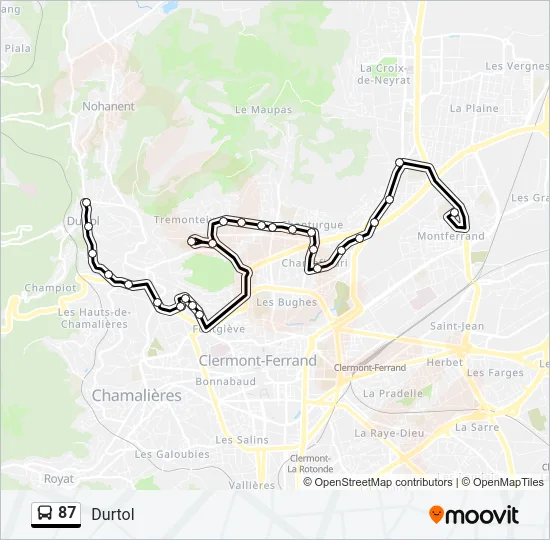 87 Bus Line Map