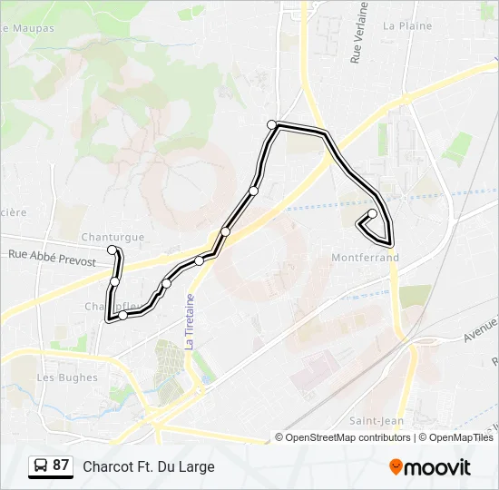 87 Bus Line Map