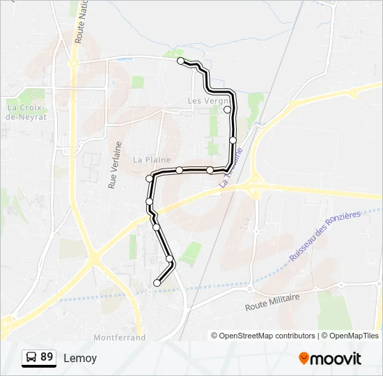 89 Bus Line Map