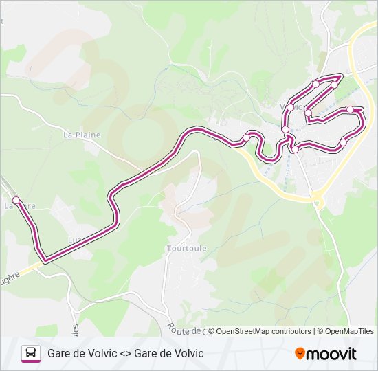 Plan de la ligne NAVETTE DE VOLVIC de bus