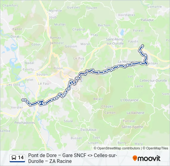 14 Bus Line Map