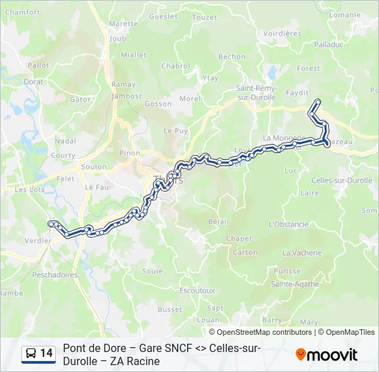 14 Bus Line Map