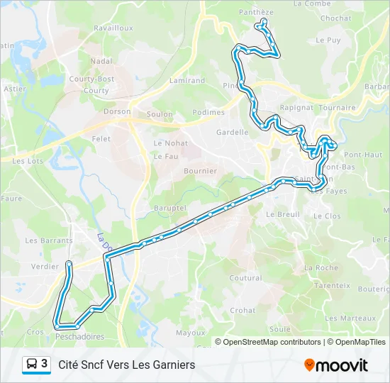 3 Bus Line Map
