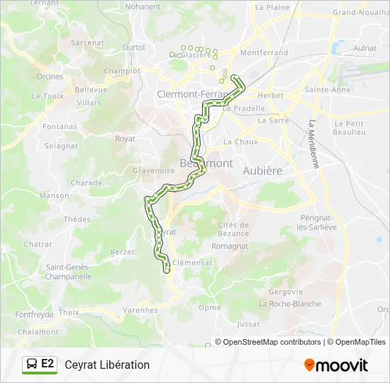 E2 Bus Line Map
