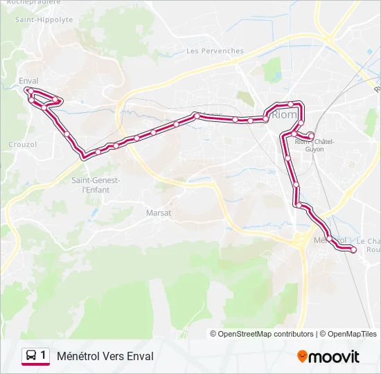 1 Bus Line Map