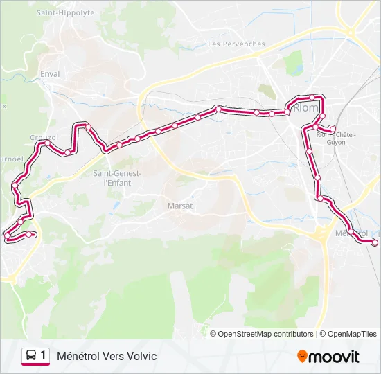 1 Bus Line Map