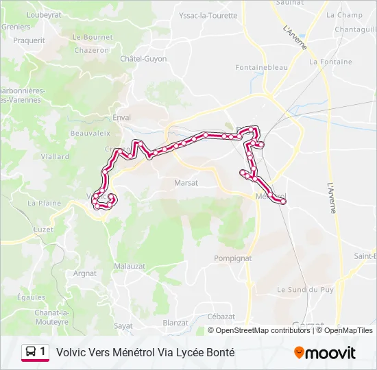 1 Bus Line Map