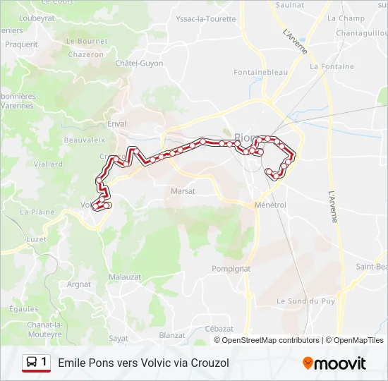 1 Bus Line Map