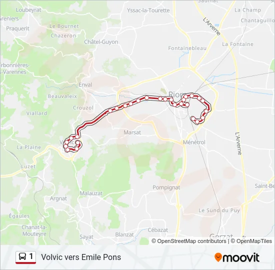 1 Bus Line Map