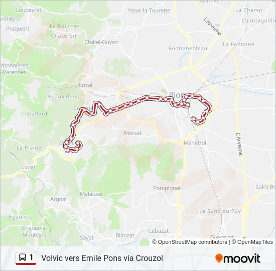 1 Bus Line Map