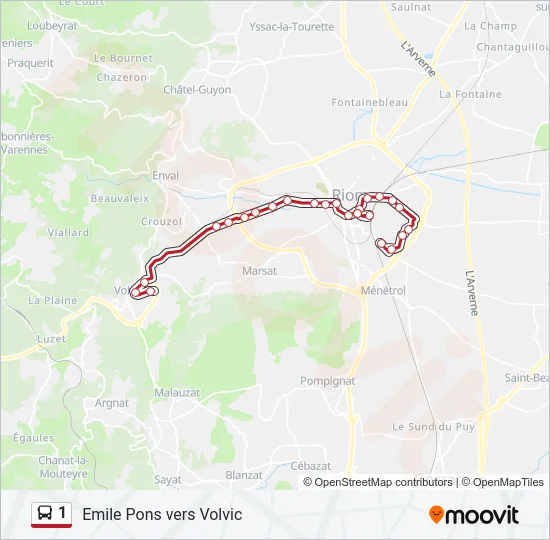 1 Bus Line Map