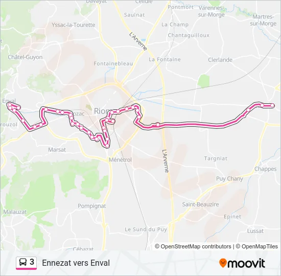 3 Bus Line Map