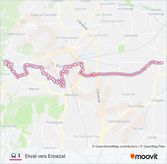 3 Bus Line Map